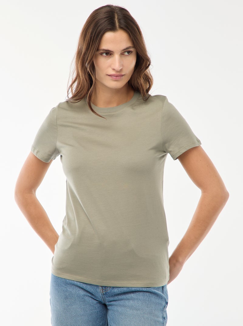 T-shirt in jersey a maniche corte Verde - Kiabi