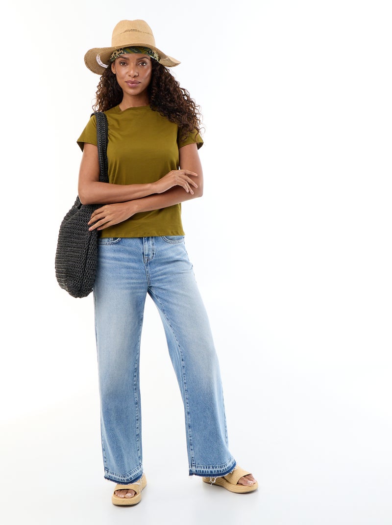T-shirt in jersey a maniche corte Verde - Kiabi