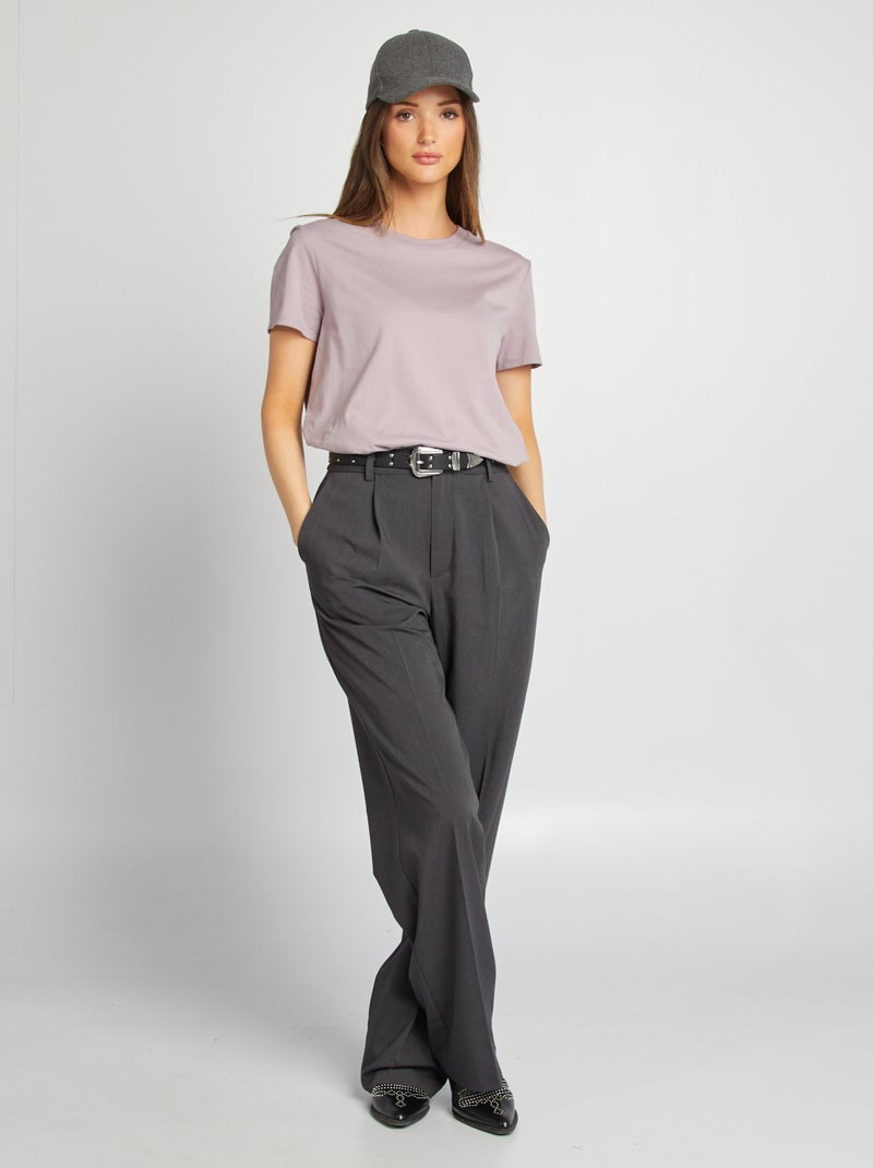 T-shirt in jersey a maniche corte VIOLA - Kiabi