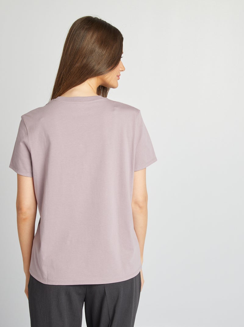 T-shirt in jersey a maniche corte VIOLA - Kiabi