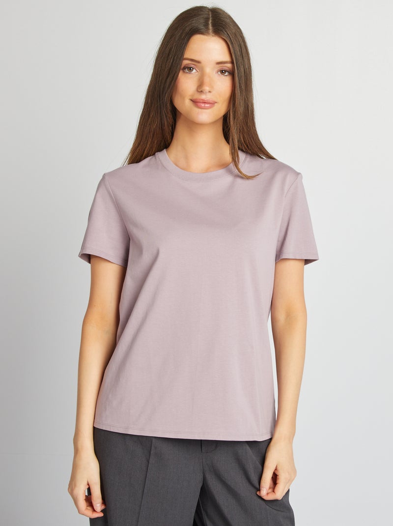 T-shirt in jersey a maniche corte VIOLA - Kiabi