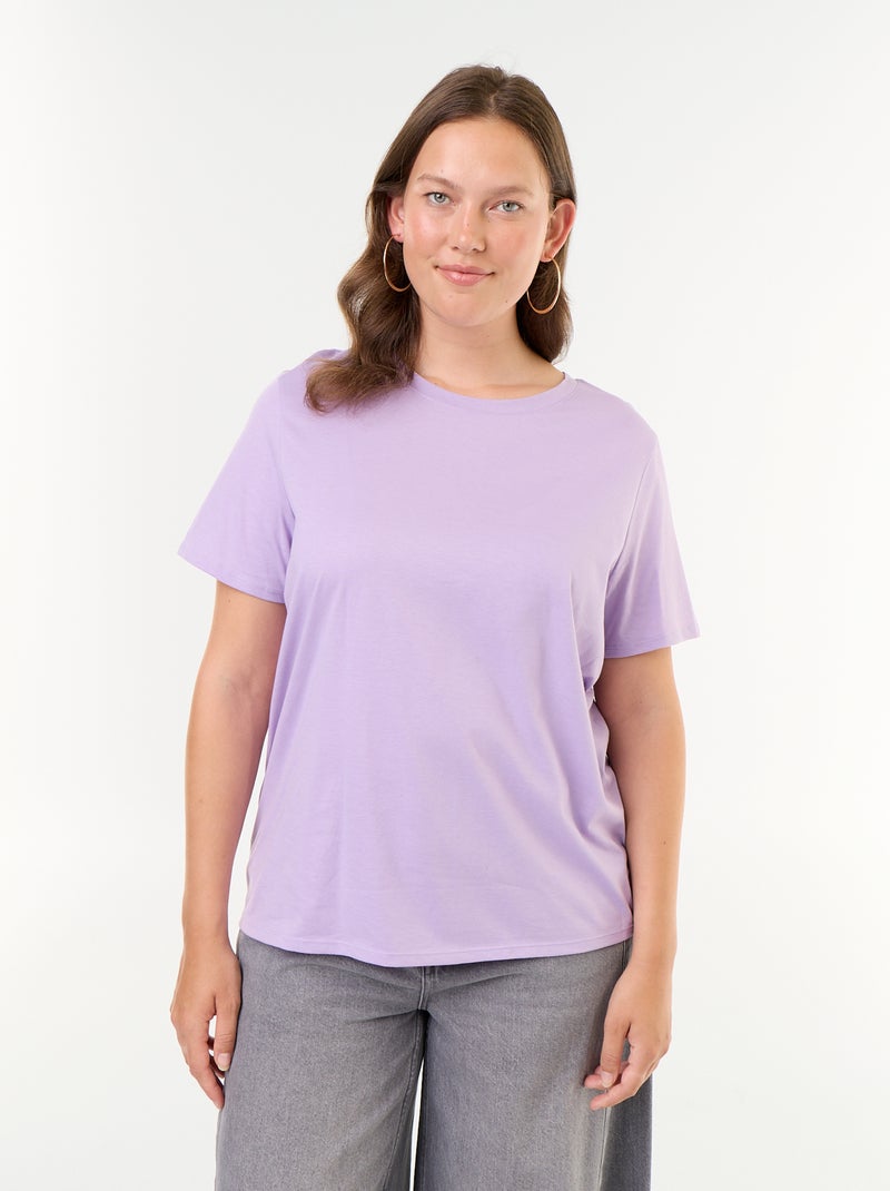 T-shirt in jersey a maniche corte Viola - Kiabi