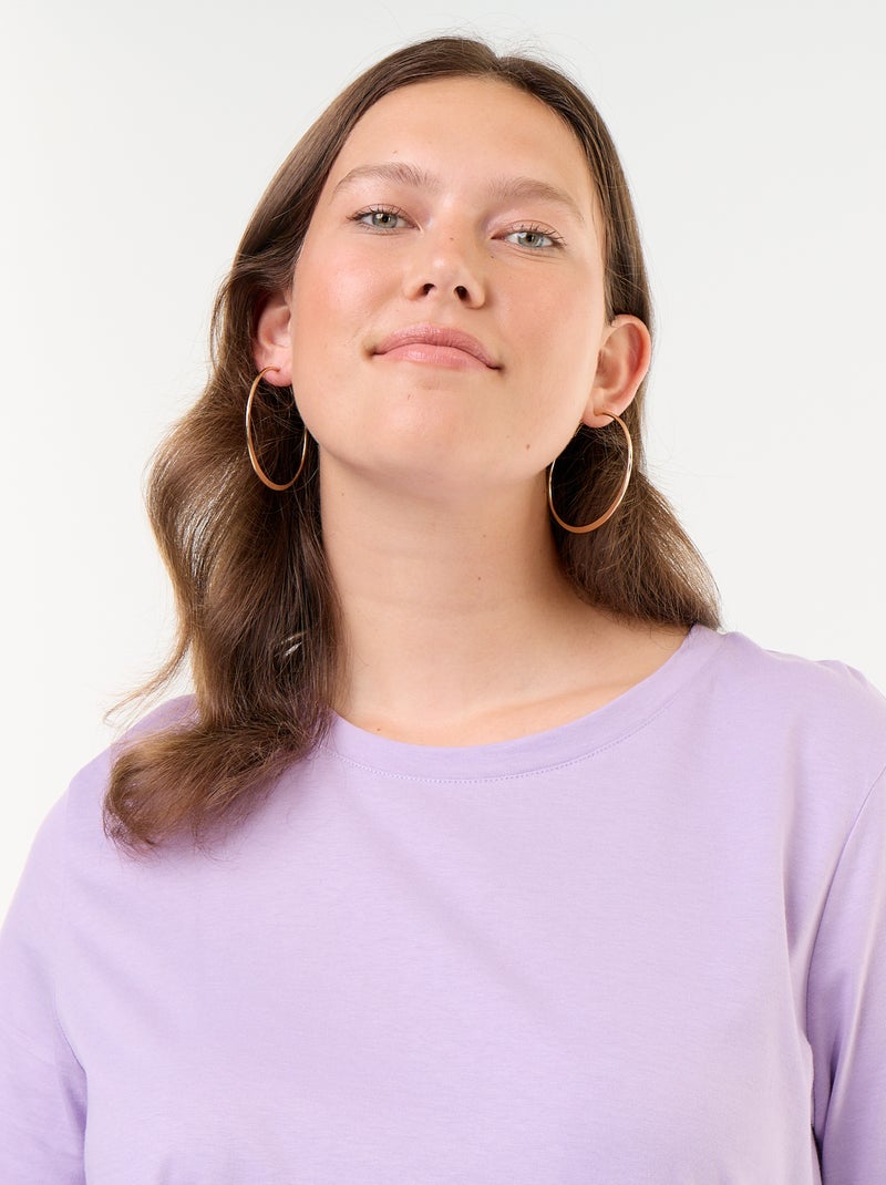 T-shirt in jersey a maniche corte Viola - Kiabi
