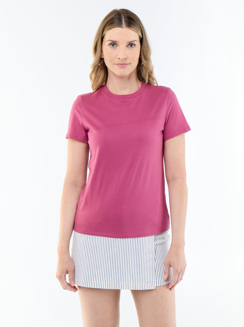 T-shirt in jersey a maniche corte Viola - Kiabi