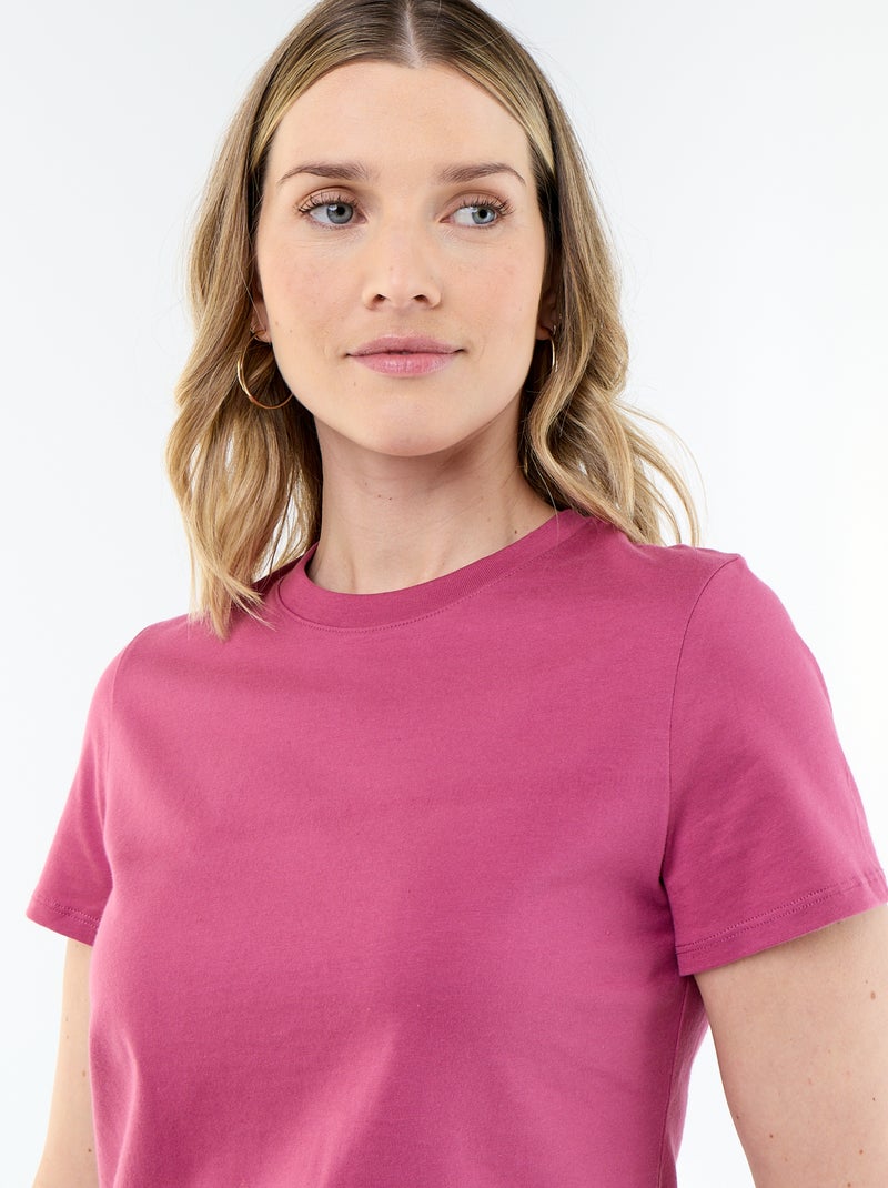T-shirt in jersey a maniche corte Viola - Kiabi