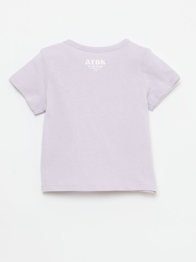 T-shirt in jersey a maniche corte Viola - Kiabi