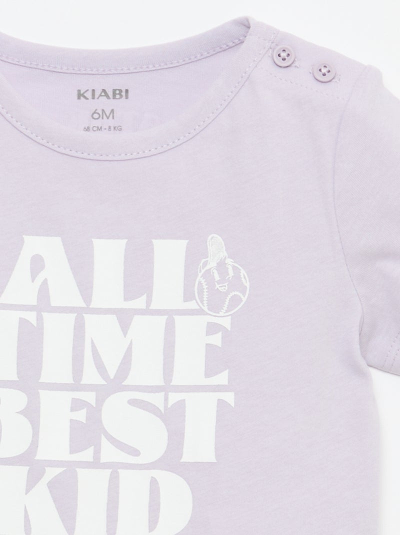 T-shirt in jersey a maniche corte Viola - Kiabi