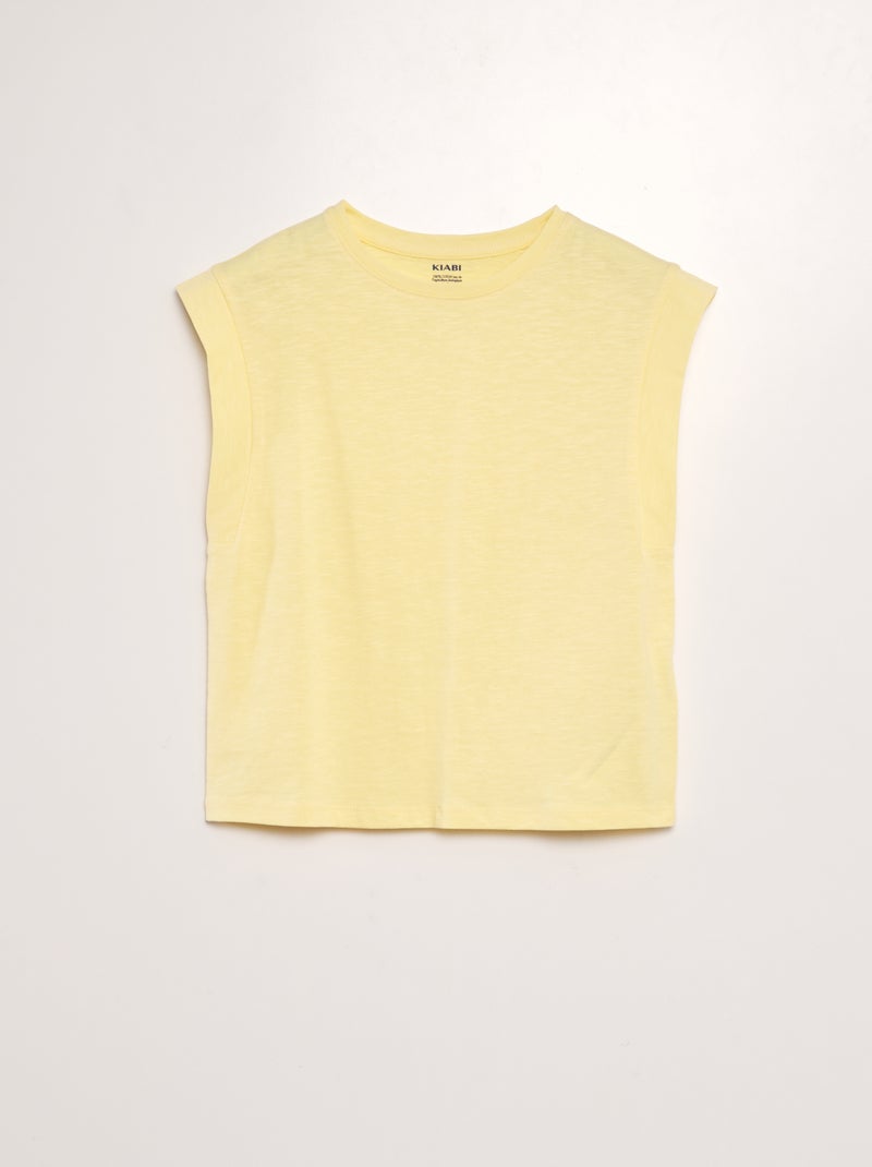 T-shirt in jersey a maniche cortissime GIALLO - Kiabi