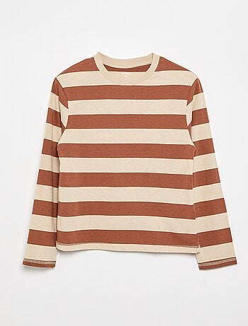 T-shirt in jersey a maniche lunghe a righe