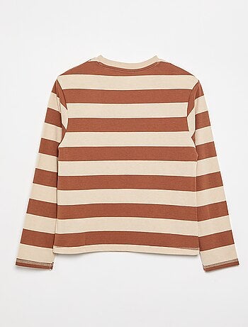 T-shirt in jersey a maniche lunghe a righe