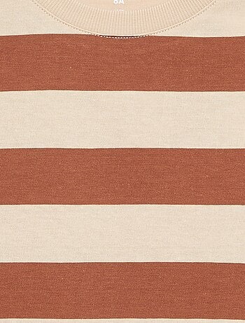 T-shirt in jersey a maniche lunghe a righe