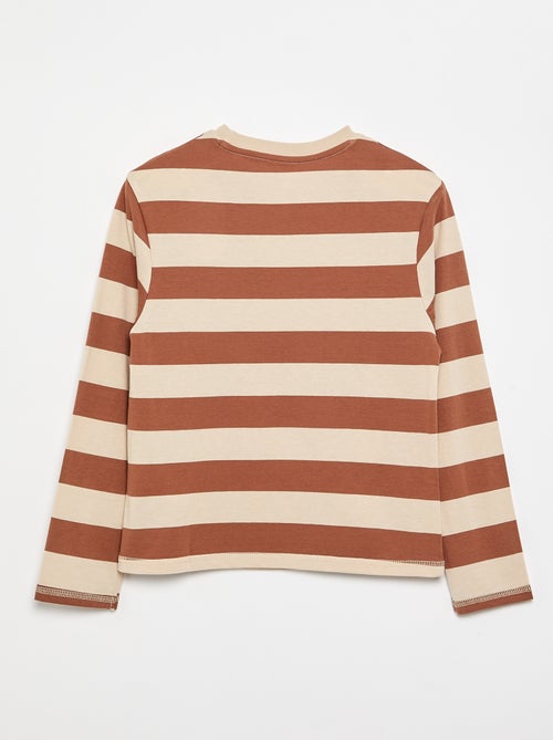 T-shirt in jersey a maniche lunghe a righe - Kiabi T-shirt in jersey a maniche lunghe a righe - Kiabi