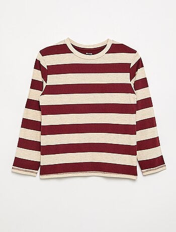 T-shirt in jersey a maniche lunghe a righe