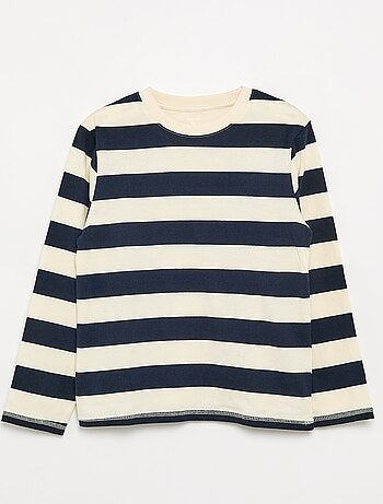 T-shirt in jersey a maniche lunghe a righe