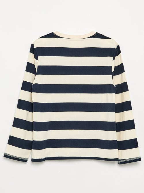T-shirt in jersey a maniche lunghe a righe - Kiabi T-shirt in jersey a maniche lunghe a righe - Kiabi