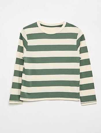 T-shirt in jersey a maniche lunghe a righe