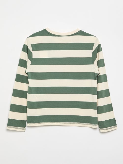 T-shirt in jersey a maniche lunghe a righe - Kiabi