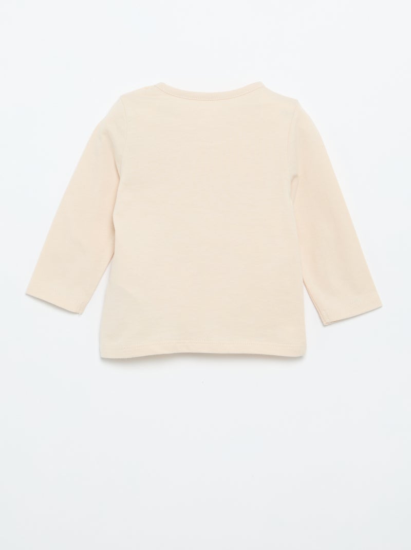 T-shirt in jersey a maniche lunghe Beige - Kiabi