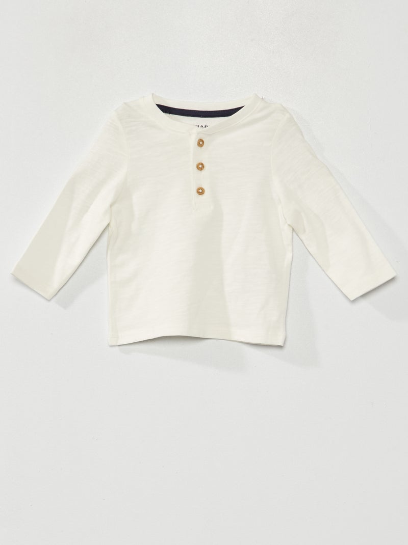 T-shirt in jersey a maniche lunghe Bianco - Kiabi