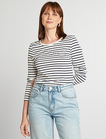 T-shirt in jersey a maniche lunghe