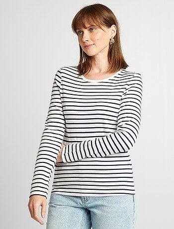 T-shirt in jersey a maniche lunghe