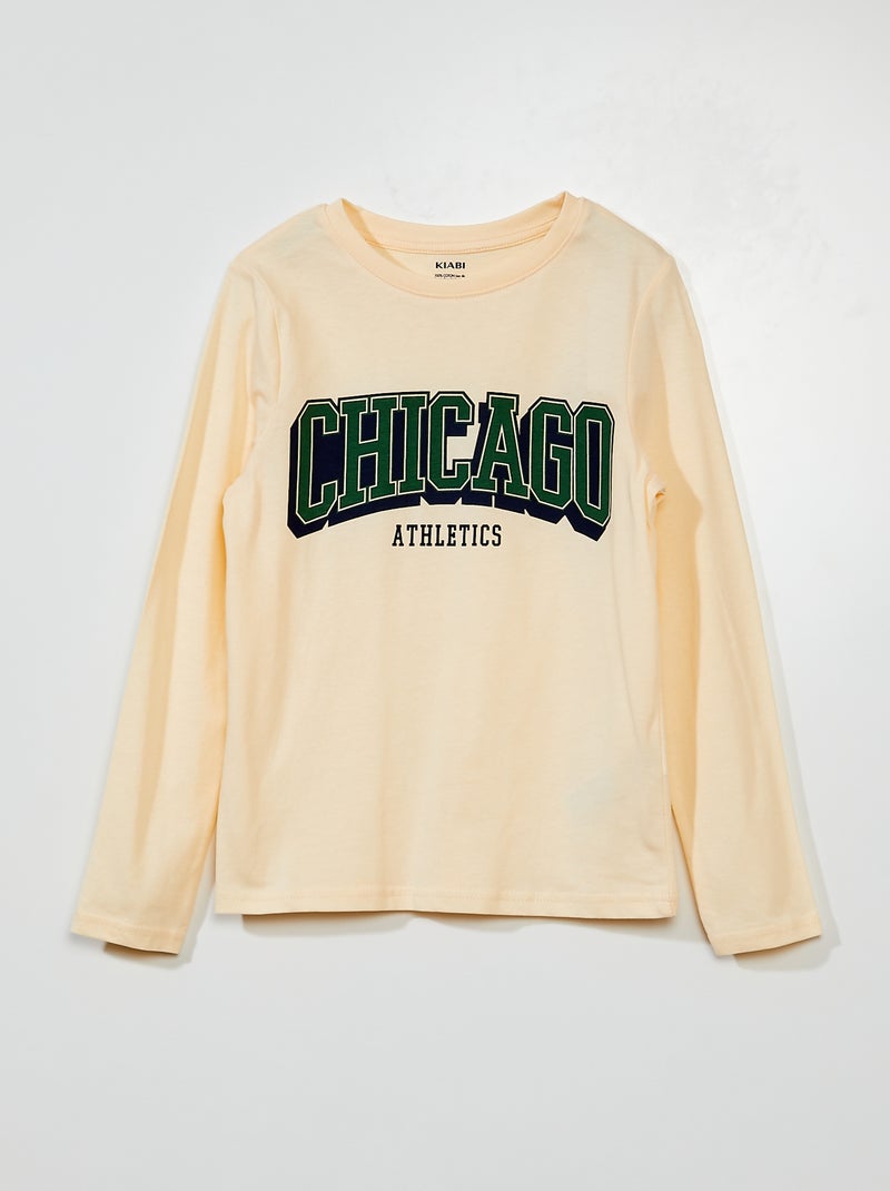 T-shirt in jersey a maniche lunghe BIANCO - Kiabi