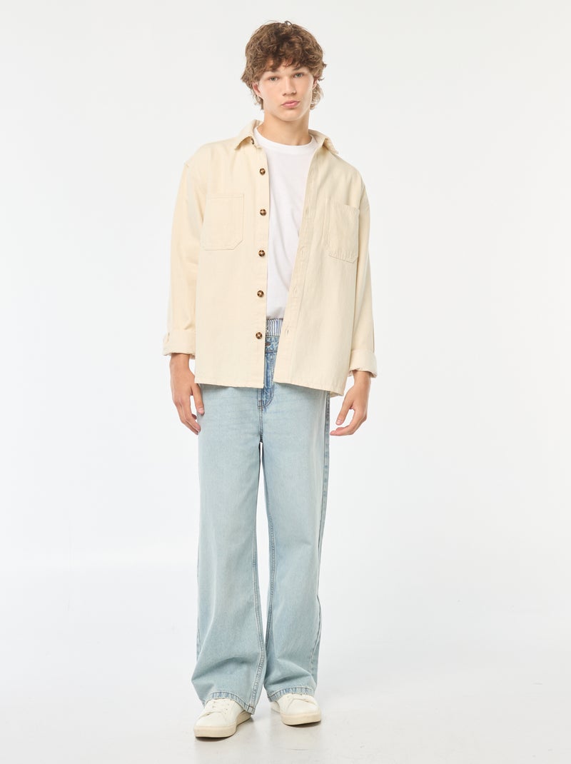 T-shirt in jersey a maniche lunghe bianco - Kiabi