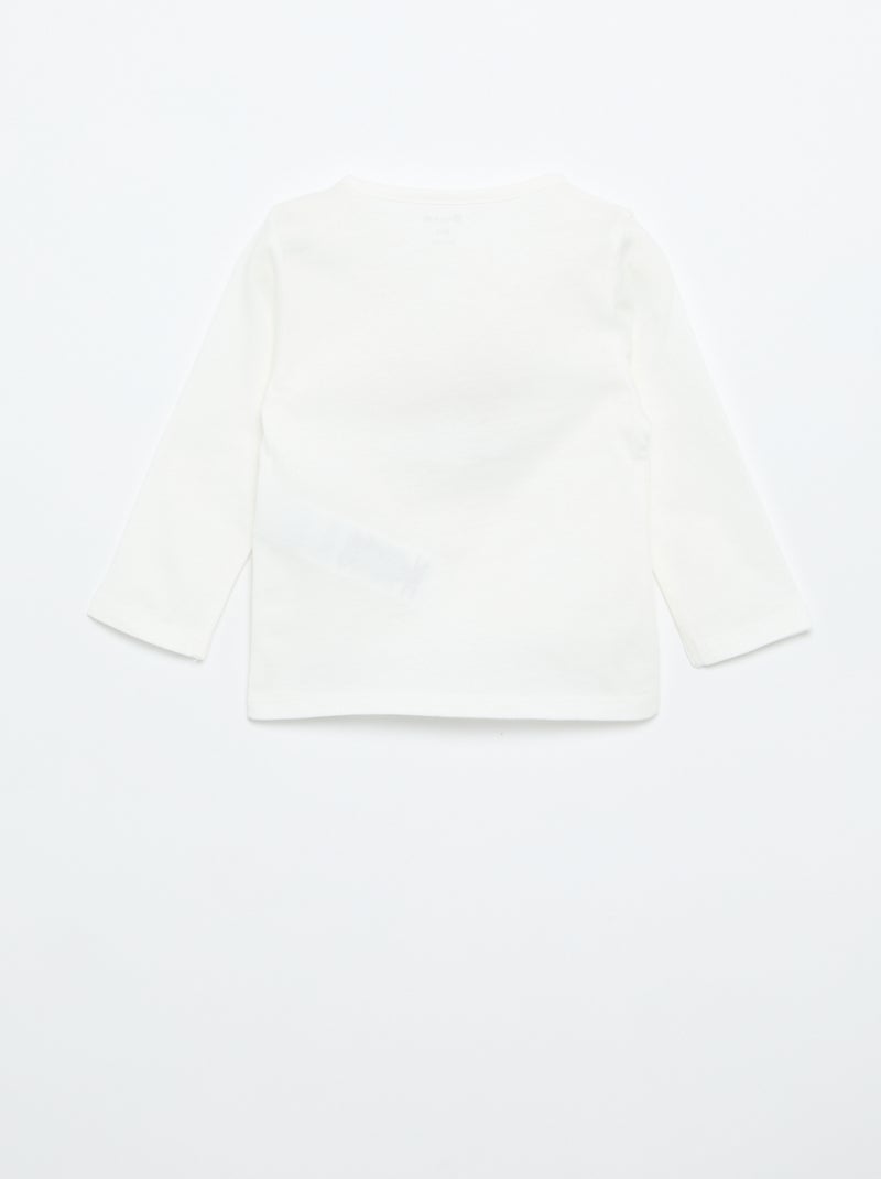 T-shirt in jersey a maniche lunghe Bianco - Kiabi