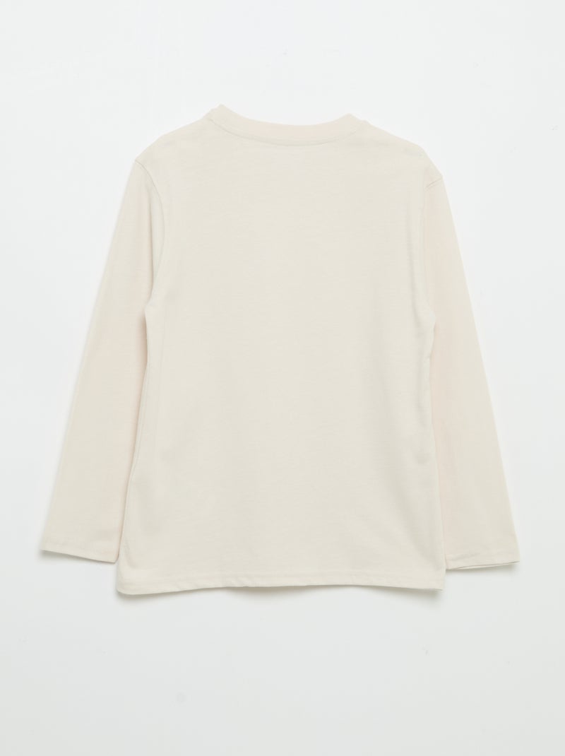 T-shirt in jersey a maniche lunghe Bianco - Kiabi