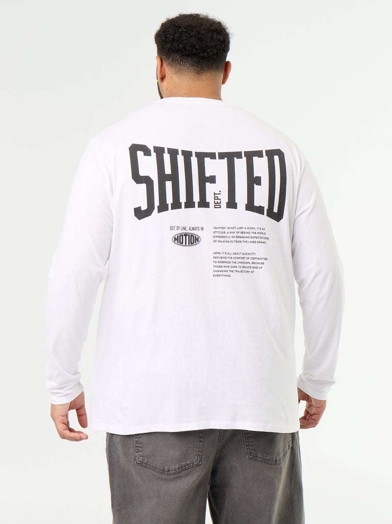 T-shirt in jersey a maniche lunghe Bianco - Kiabi