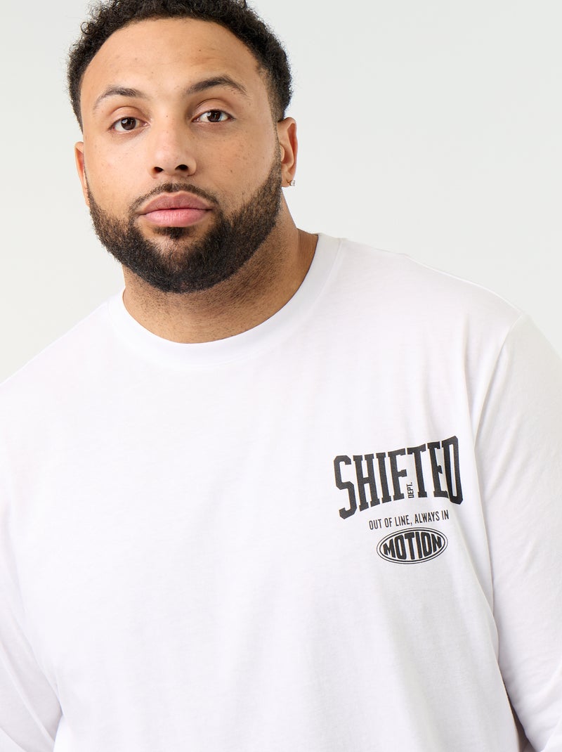 T-shirt in jersey a maniche lunghe Bianco - Kiabi