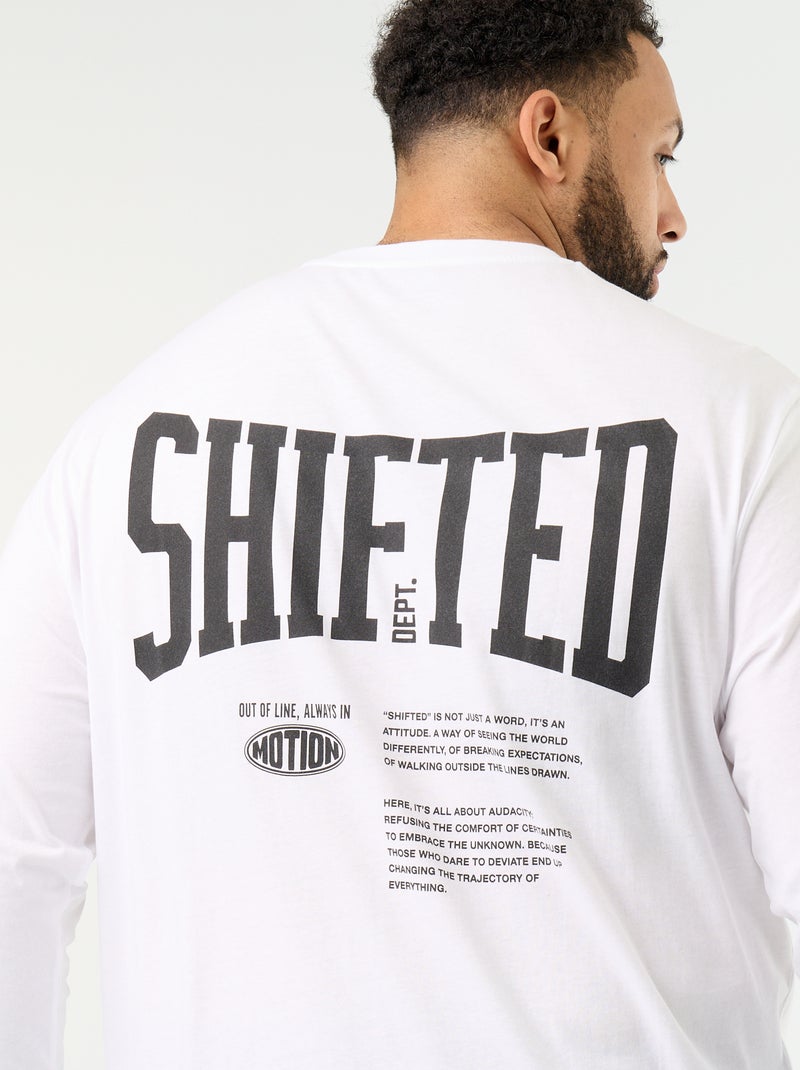 T-shirt in jersey a maniche lunghe Bianco - Kiabi