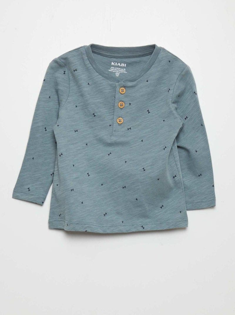 T-shirt in jersey a maniche lunghe BLU - Kiabi