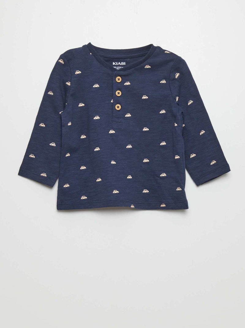 T-shirt in jersey a maniche lunghe BLU - Kiabi