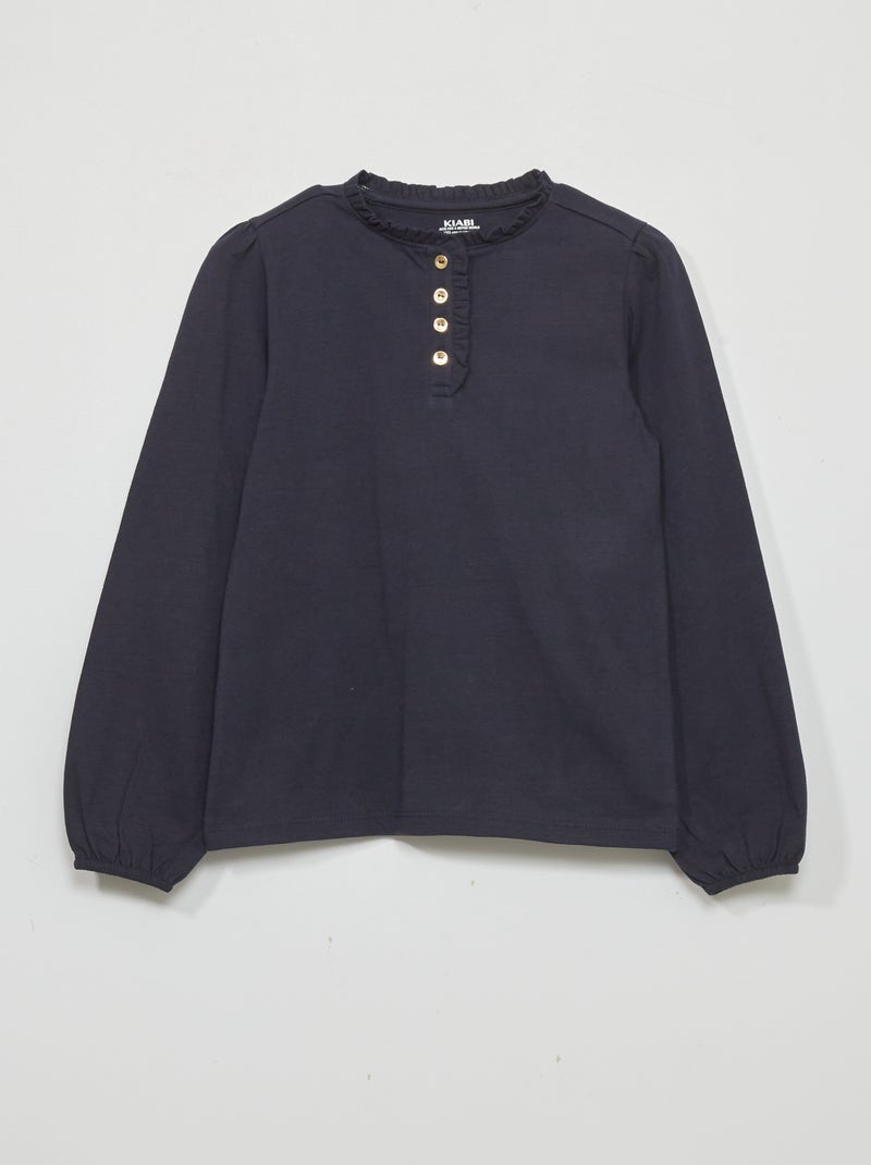 T-shirt in jersey a maniche lunghe BLU - Kiabi