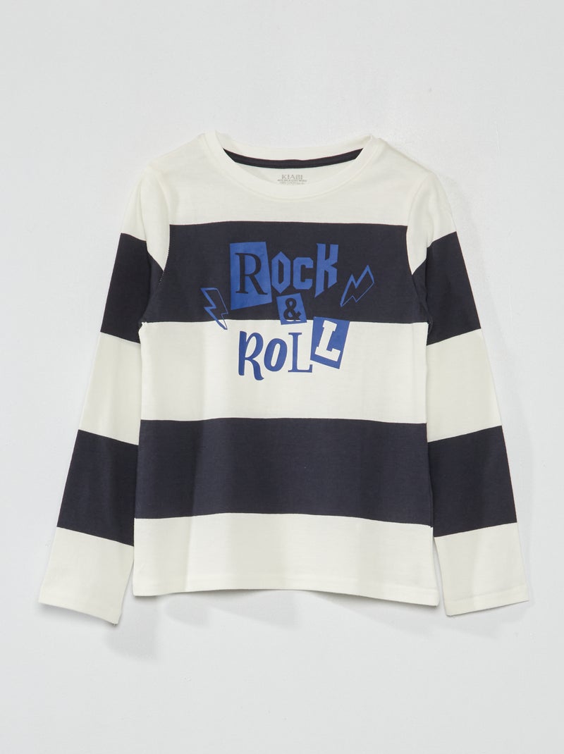T-shirt in jersey a maniche lunghe BLU - Kiabi