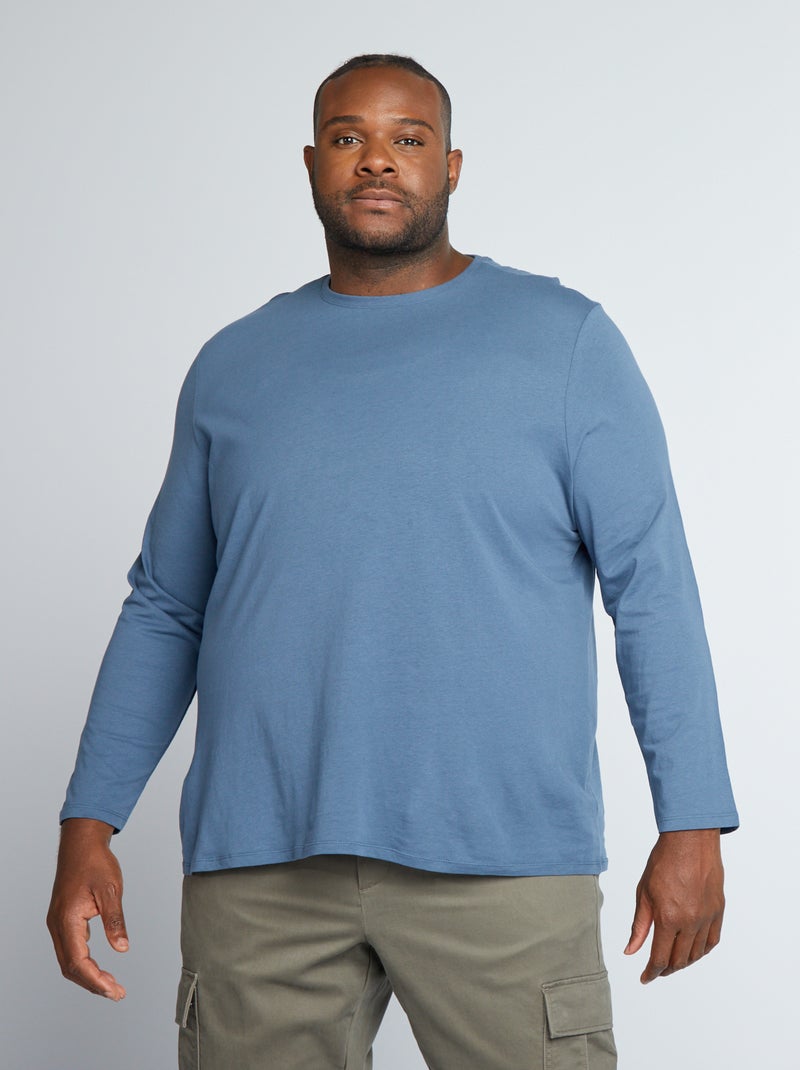 T-shirt in jersey a maniche lunghe BLU - Kiabi