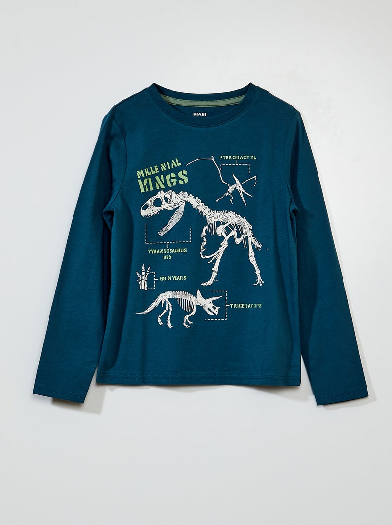 T-shirt in jersey a maniche lunghe BLU - Kiabi
