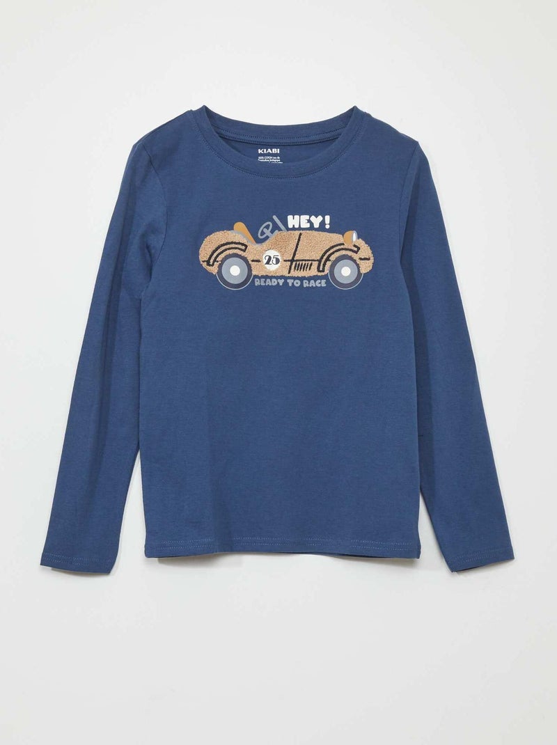 T-shirt in jersey a maniche lunghe BLU - Kiabi