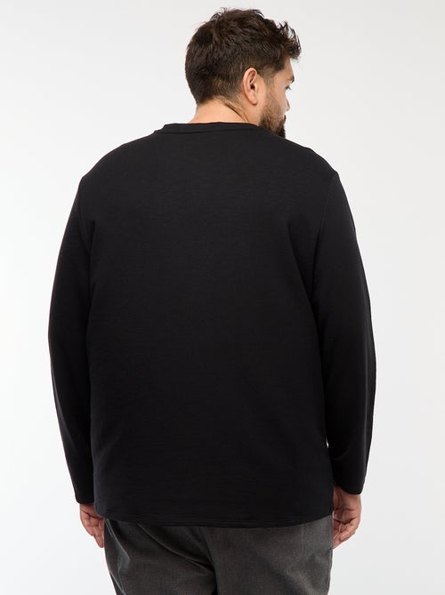 T-shirt in jersey a maniche lunghe con collo alla tunisina - Kiabi