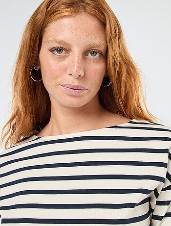 T-shirt in jersey a maniche lunghe con motivo a righe