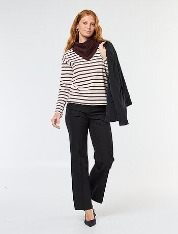 T-shirt in jersey a maniche lunghe con motivo a righe