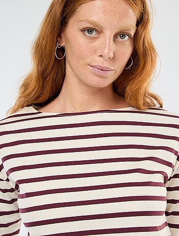 T-shirt in jersey a maniche lunghe con motivo a righe