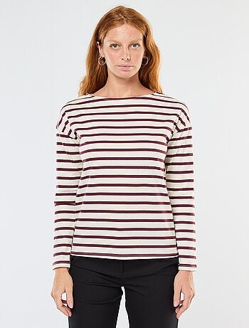 T-shirt in jersey a maniche lunghe con motivo a righe