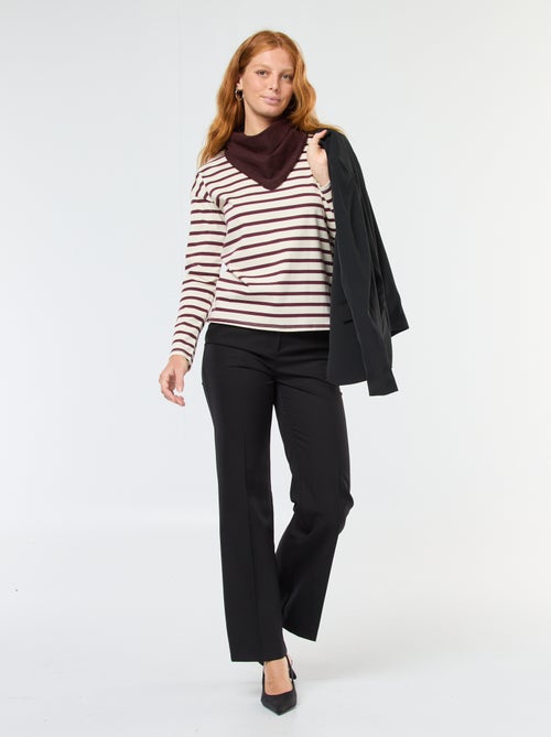 T-shirt in jersey a maniche lunghe con motivo a righe - Kiabi