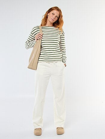 T-shirt in jersey a maniche lunghe con motivo a righe