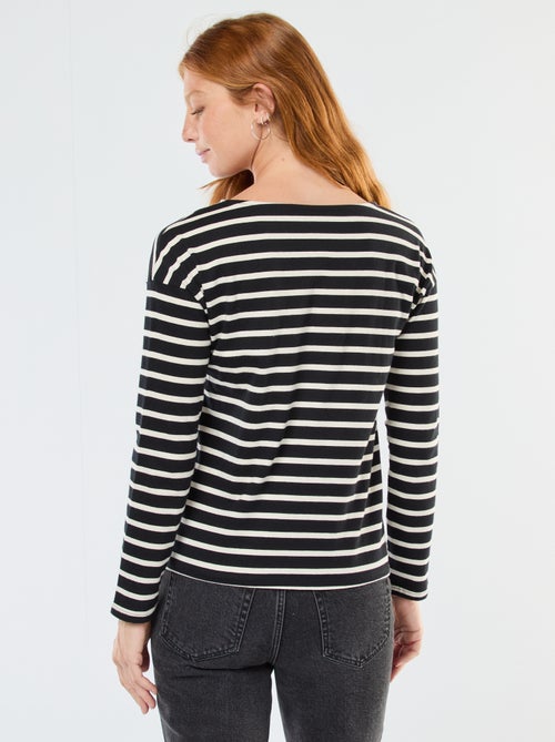 T-shirt in jersey a maniche lunghe con motivo a righe - Kiabi