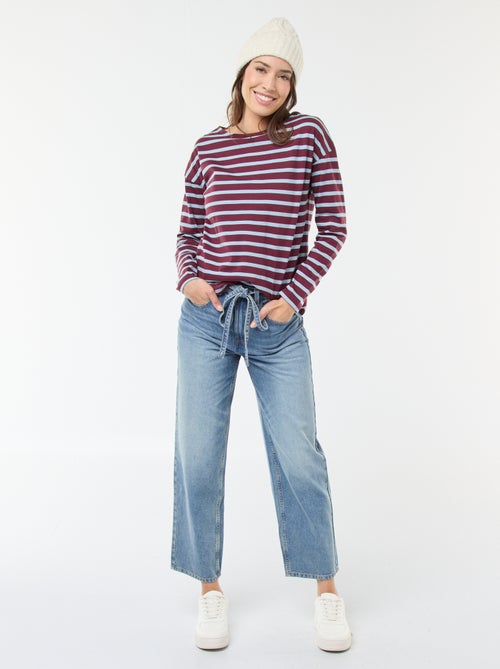 T-shirt in jersey a maniche lunghe con motivo a righe - Kiabi