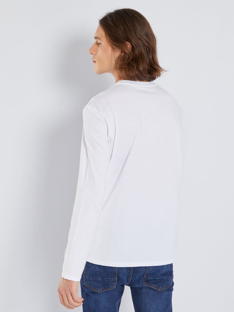 T-shirt in jersey a maniche lunghe con stampa BIANCO - Kiabi