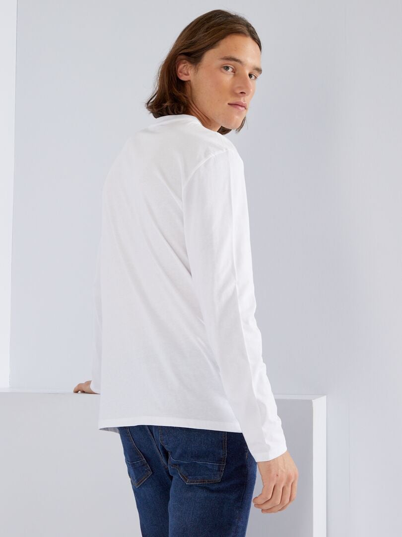 T-shirt in jersey a maniche lunghe con stampa BIANCO - Kiabi
